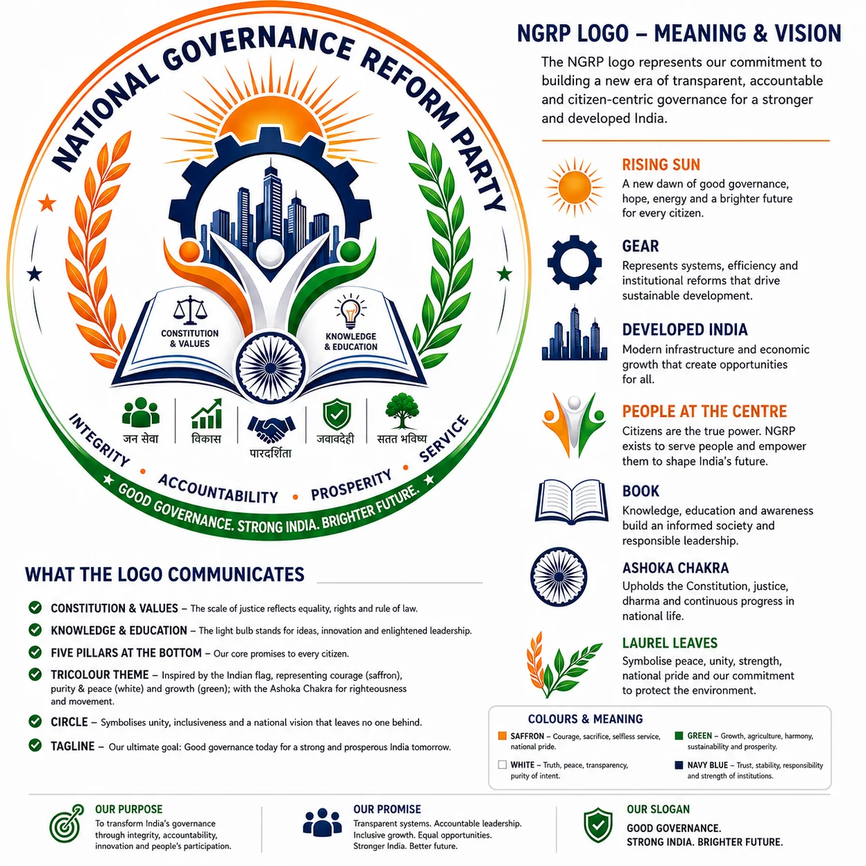 NGRP Official Party Emblem — Meaning & Vision panel